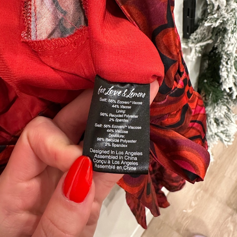 NWT For Love And Lemons Davina Tie Front Blouse - Picture 9 of 12